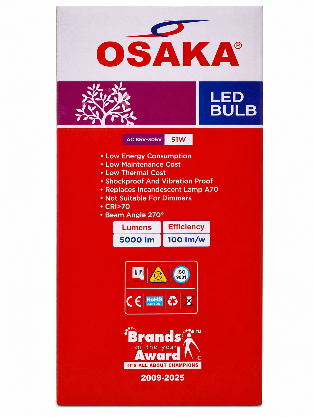 OSAKA 51W LED Bulb White – Energy Saving Light