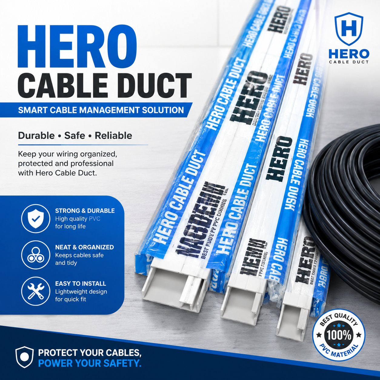 HERO PVC Cable Duct | Premium Wire Management & Cable Trunking