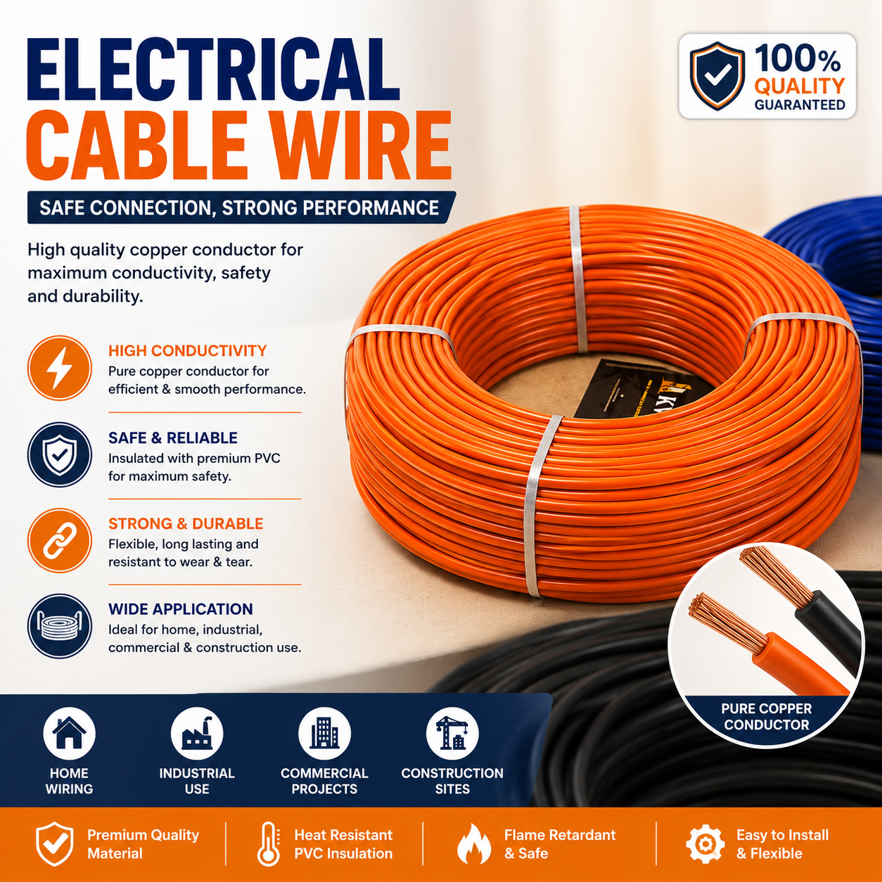 PVC Flexible Electrical Conduit Pipe 8mm | Wire Protection Conduit