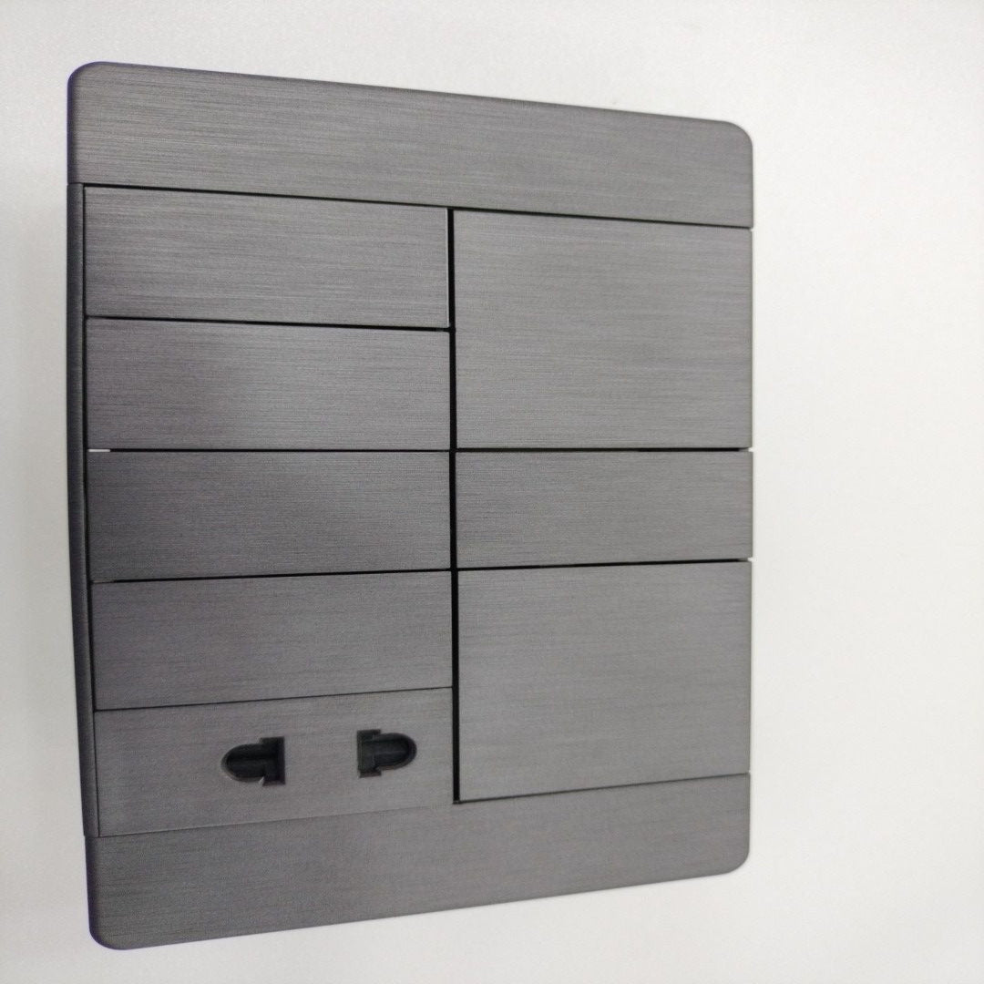 MARS Universal Series Grey 5 in 1 Modular Switch Plate