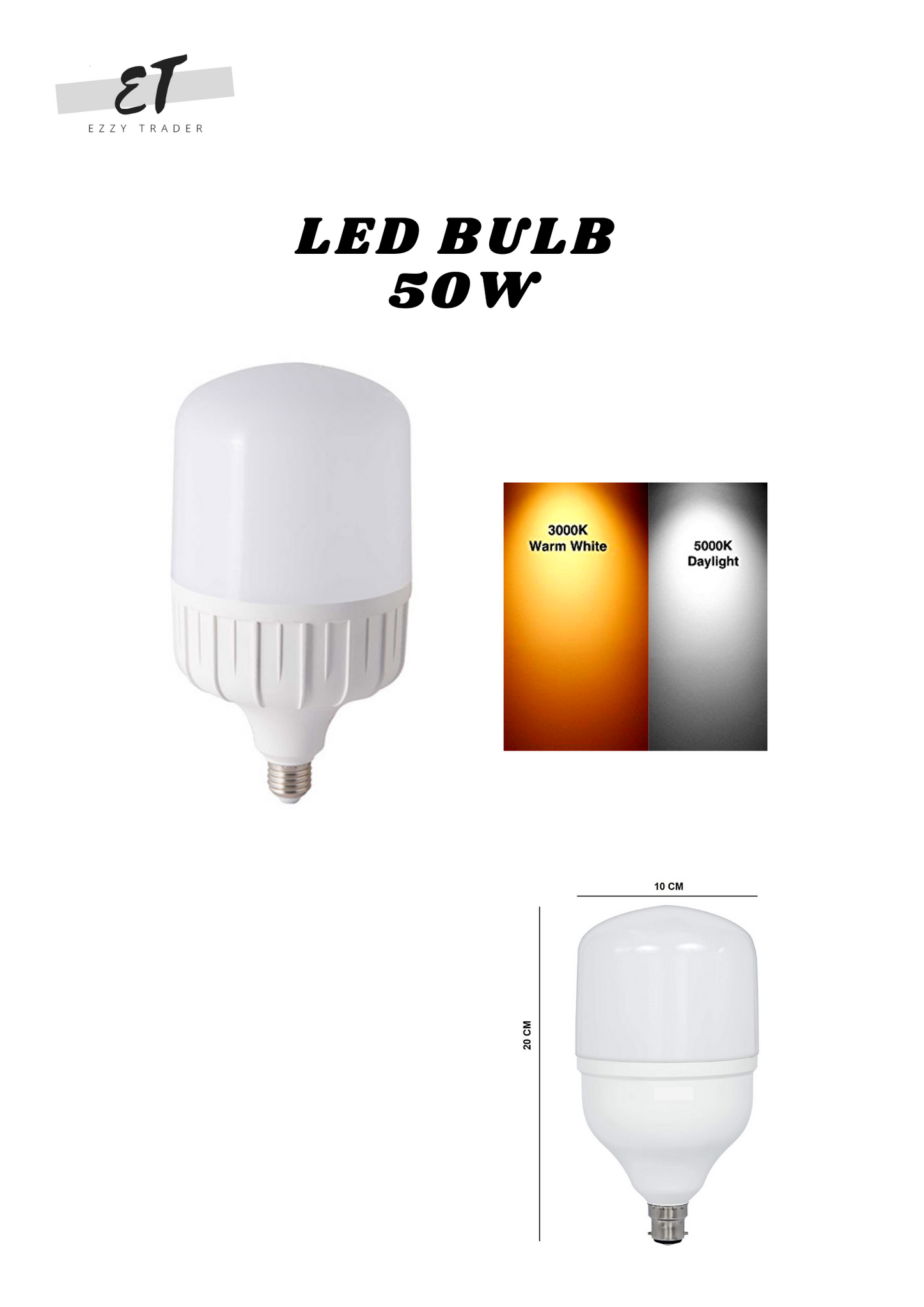 SUNFLOWER 30W LED Bulb – E27 Screw Base | High Brightness Energy Saving Light