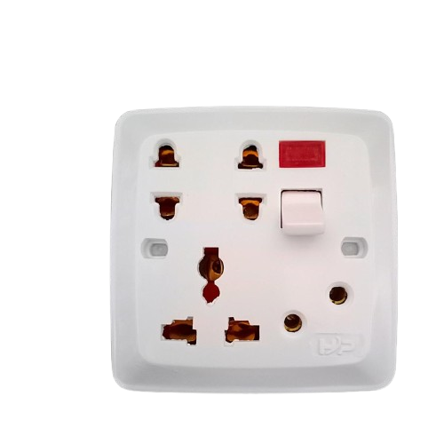 Universal Multi Plug Socket | 2/3 Pin Power Outlet with Switch | Wall Socket